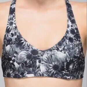 LULULEMON Arise Yoga Bra Flowabunga Floral Racerback Deep V Bralette 10